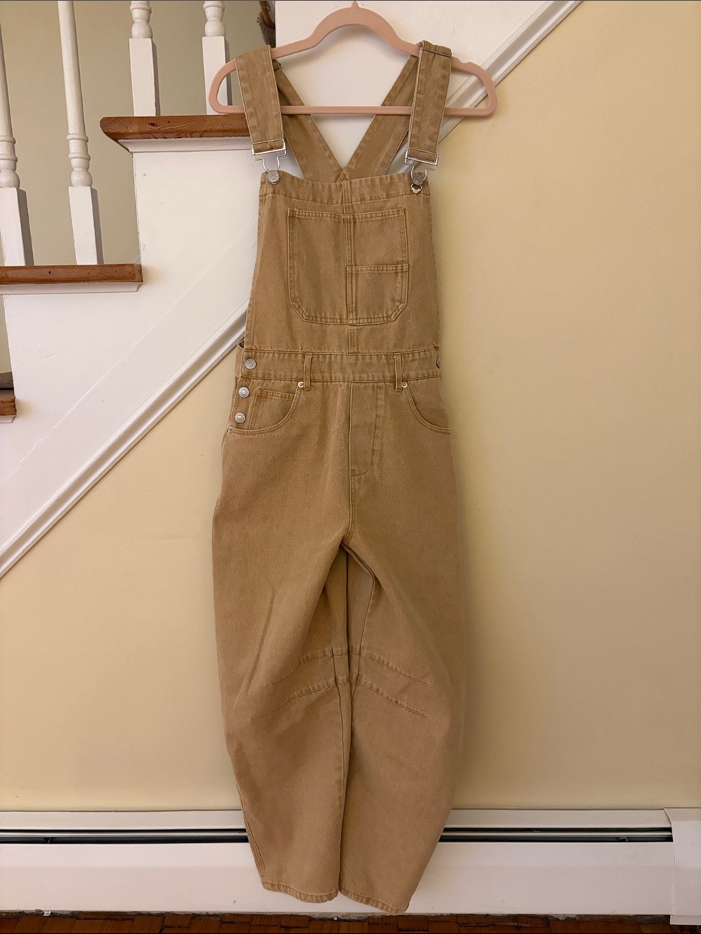 So me Tan barrel Cotton Overalls